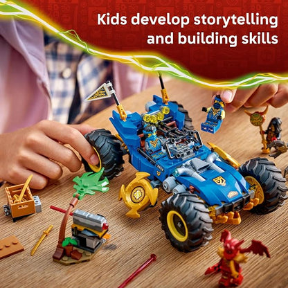 LEGO NINJAGO Jay’s Transforming Car Building Toy for Boys & Girls - Toy Car W/2 Play Modes for Kids, Ages 8+ - W/Jay, NYA, Dragon Form Kai, & 2 More Minifigures - Gift Idea for Birthdays - 71856