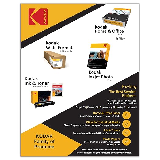 Kodak Photo Paper, 8.0 mil 200GSM, Glossy, 8-1/2 x 11, 100 Sheets/Pack