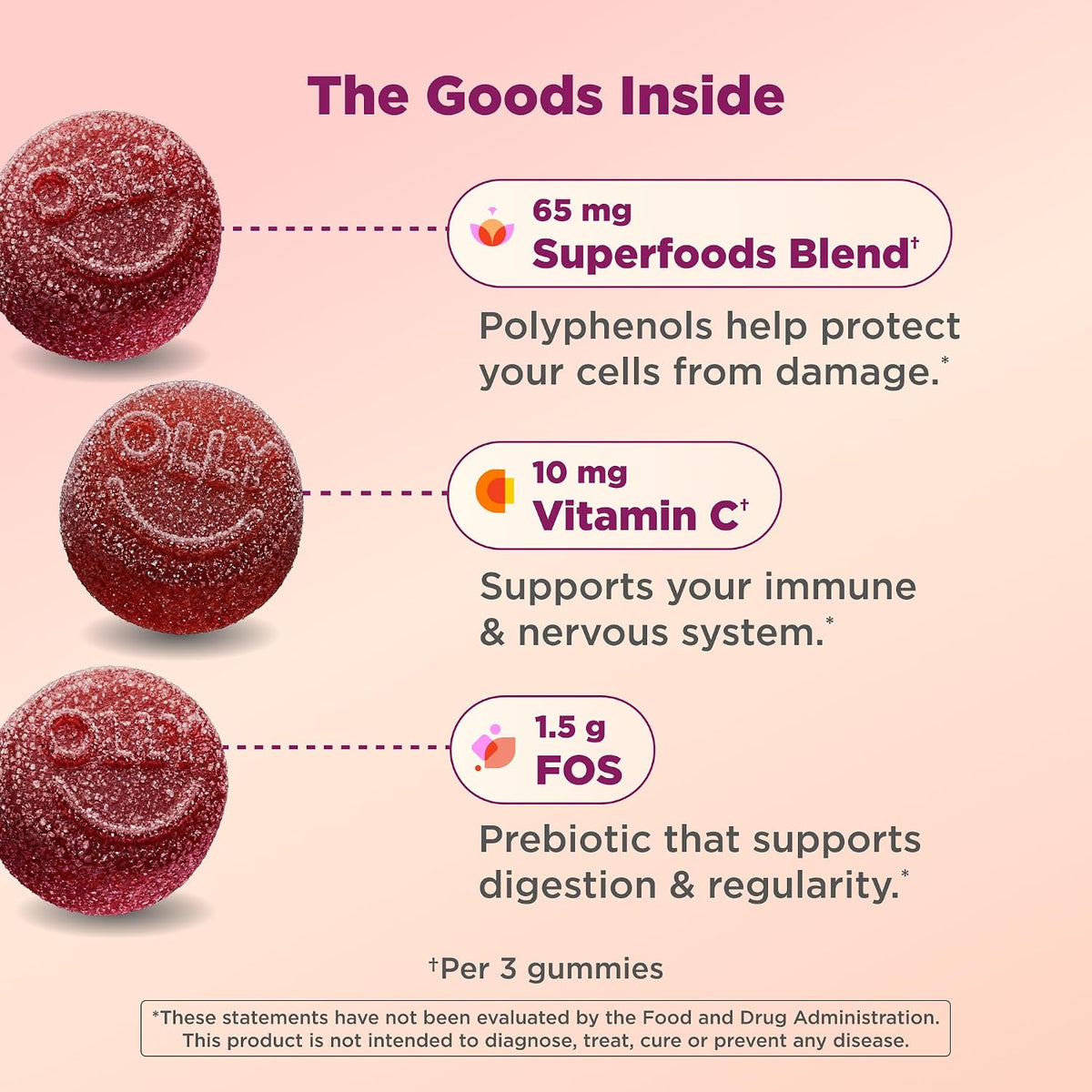 OLLY Supergood Superfoods, Supports Immune & Digestive Health* - 60 Count