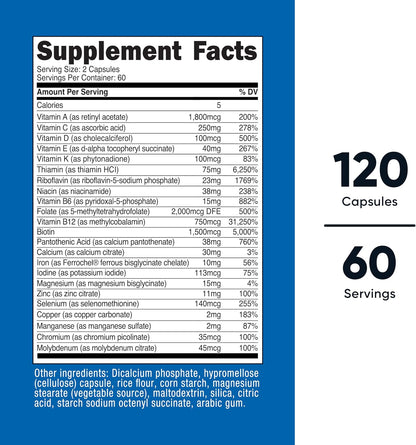 Nutricost Methylated Multivitamin 120 Capsules, 60 Servings