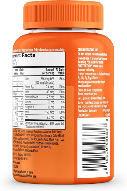 One A Day Womens Multivitamin Gummy - Gummy Vitamins for Women with Biotin, Zinc, Folic Acid, Iodine Vitamin Gummies, Chewable Multivitamin, 80 Count (Packaging May Vary)