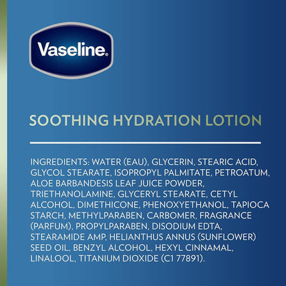 Vaseline Soothing Hydration 6-Pack – Intensive Care Moisturizing Hand and Body Lotion with Aloe, Ultra-Hydrating Lipids, 48 Hours of Moisture, 10 Oz Ea