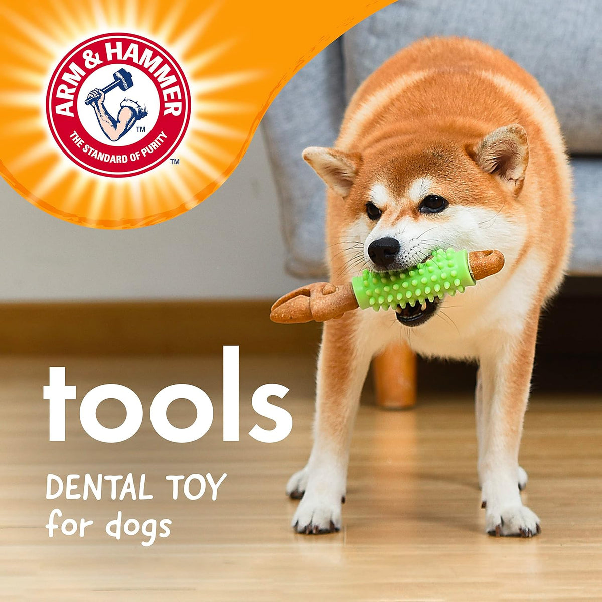 Arm & Hammer Chew Tools Compressed Wood Wrench Dog Chew Toy, 8 In