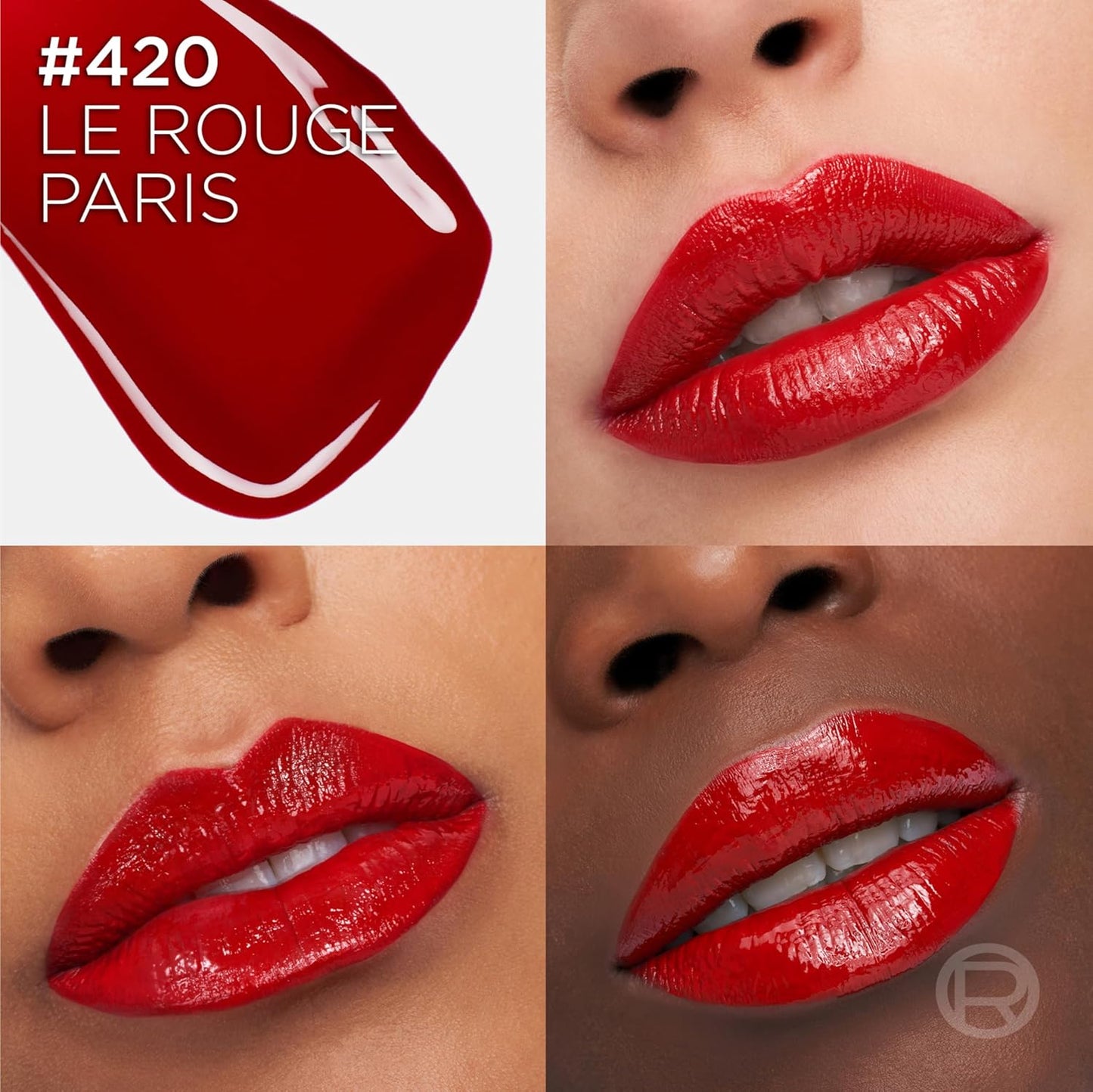 L'Oreal Paris Infallible Lacque Resistance Liquid Lipstick, 16HR Long Lasting Lip Makeup with Lacquer-Like Shine and Zero Transfer, 420, Le Rouge Paris