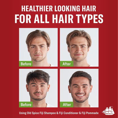 Old Spice Fiji Pomade for Men, Loose Hold, Low Shine, Men's Hair Styling, 2.22 Oz Each, Twin Pack (Pack of 4)