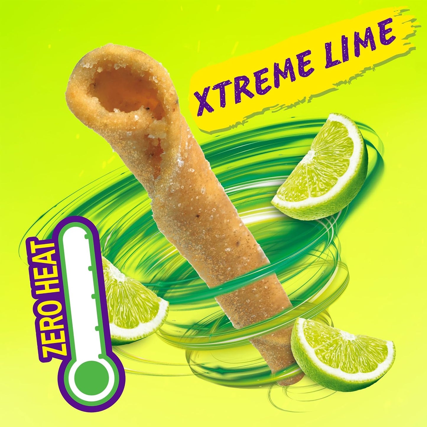 Takis Xtreme Lime 3.25 oz Snack Size Bag, Lime Flavored Rolled Tortilla Chips (Pack of 4)