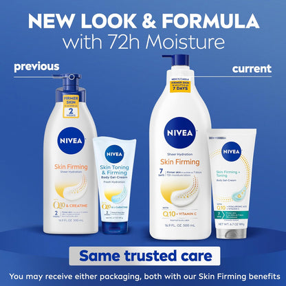 NIVEA Skin Firming Skin Care Set, Body Lotion and Gel Cream, 11.8 Fl Oz (Pack of 12)