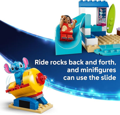 LEGO Disney Beach Fun with Lilo & Stitch 43280 | Building Toys for Girls & Boys, Ages 4+, Develops Fine Motor Skills, 2 Minifigures, 113 pieces, Gift for Birthdays