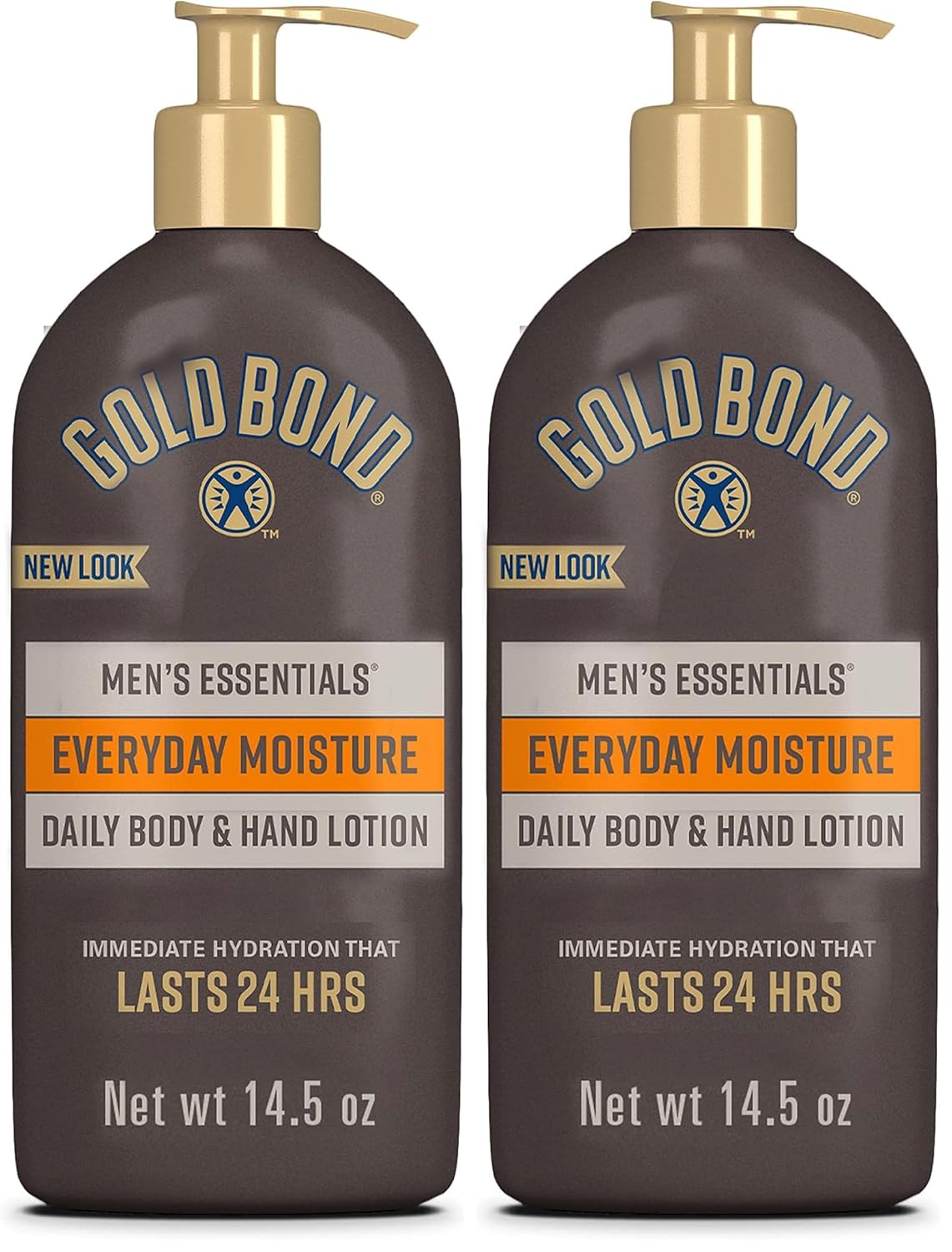 Gold Bond Men's Essentials Everyday Moisture Daily Body & Hand Lotion For Men, 14.5 oz., With Vitamin C, (Pack of 2)