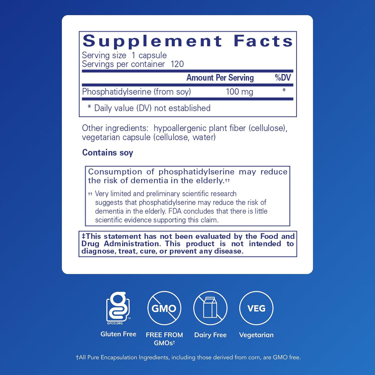 Pure Encapsulations PS 100, 120 Capsules