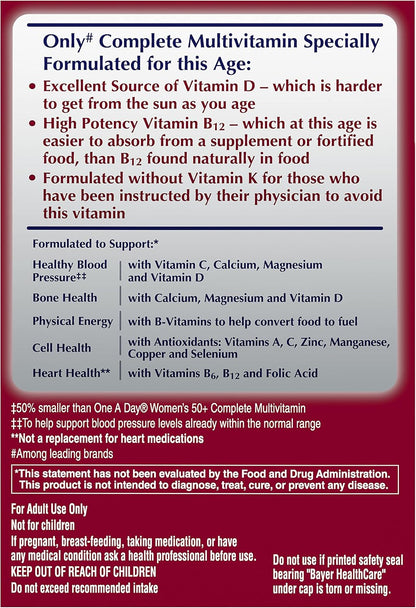 ONE A DAY Proactive 65+, Mens & Womens Multivitamin, Supplement with Vitamin A, C, D, and Zinc to Support Bone Health & Cell Health, Calcium, Folic Acid, Tablet 150 Count (Pack of 2)