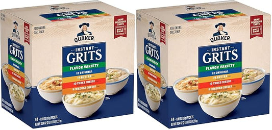 Quaker Instant Grits, 4 Flavor, 0.98oz Sachets (Pack of 88)