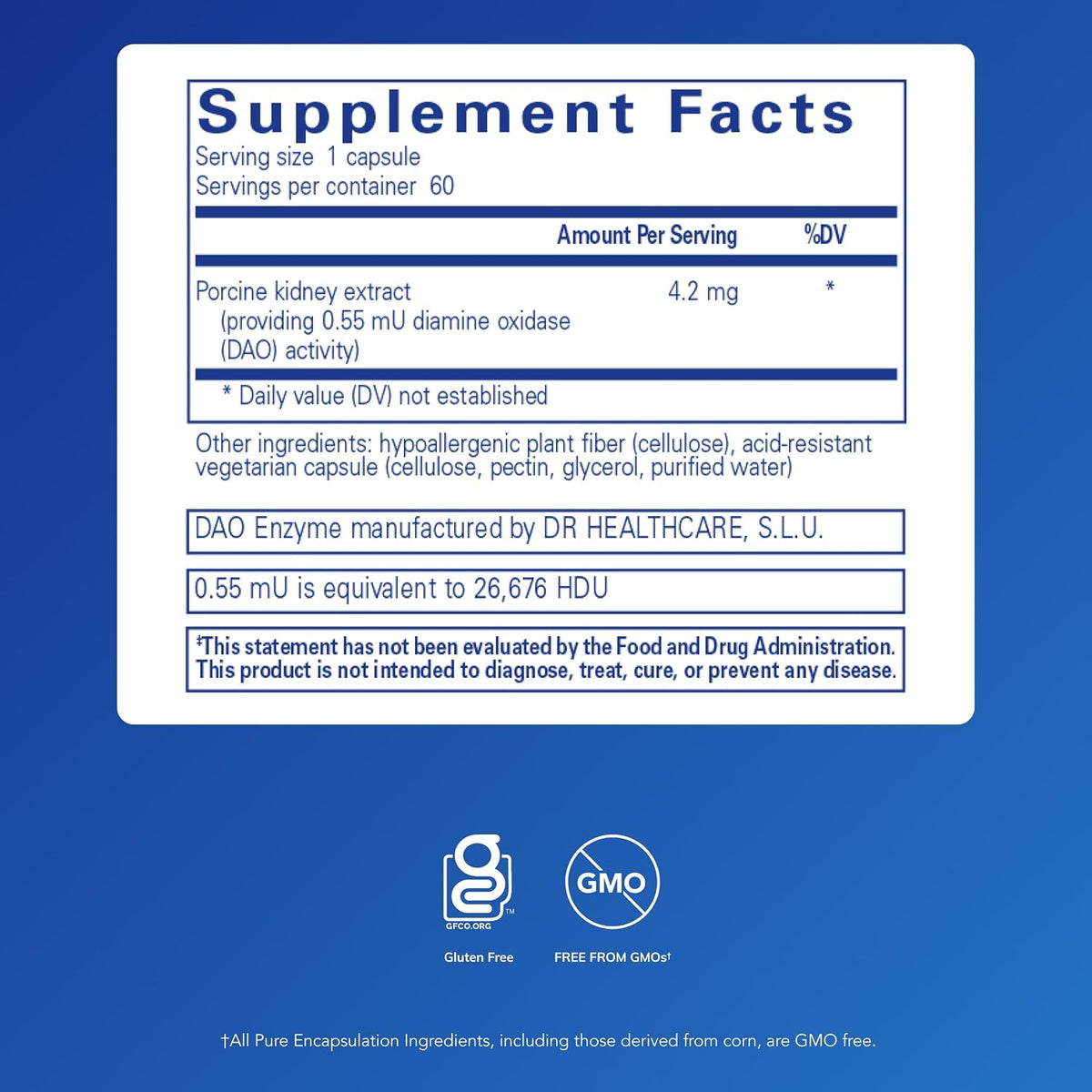 Pure Encapsulations DAO Enzyme, 60 Capsules