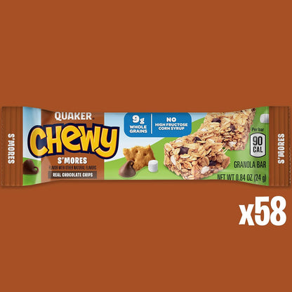 Quaker Chewy Granola Bars,S'mores,58 Count (Pack of 2)