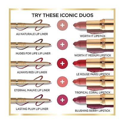 L'Oreal Paris Colour Riche Lip Liner Pencil, Creamy Lip Liner with Omega 3 and Vitamin E, 773 Truly Burgundy (Cool Toned Burgundy)