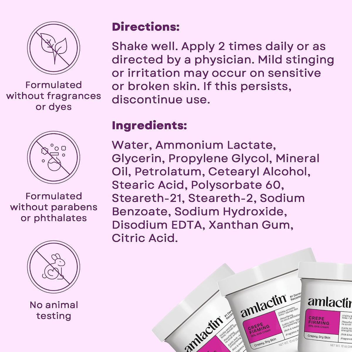 Amlactin Crepe Firming Body Cream, 15% Lactic Acid, 12 oz
