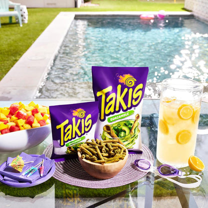 Takis Guacamole 9.9 oz Sharing Size Bag, Guacamole Flavored Mild Spicy Rolled Tortilla Chips