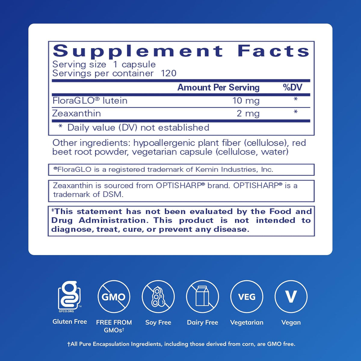 Pure Encapsulations Lutein/Zeaxanthin, 120 Capsules