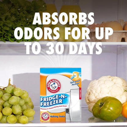 Arm & Hammer Baking Soda Fridge-n-Freezer Odor Absorber, Orange 14 oz, Pack of 24