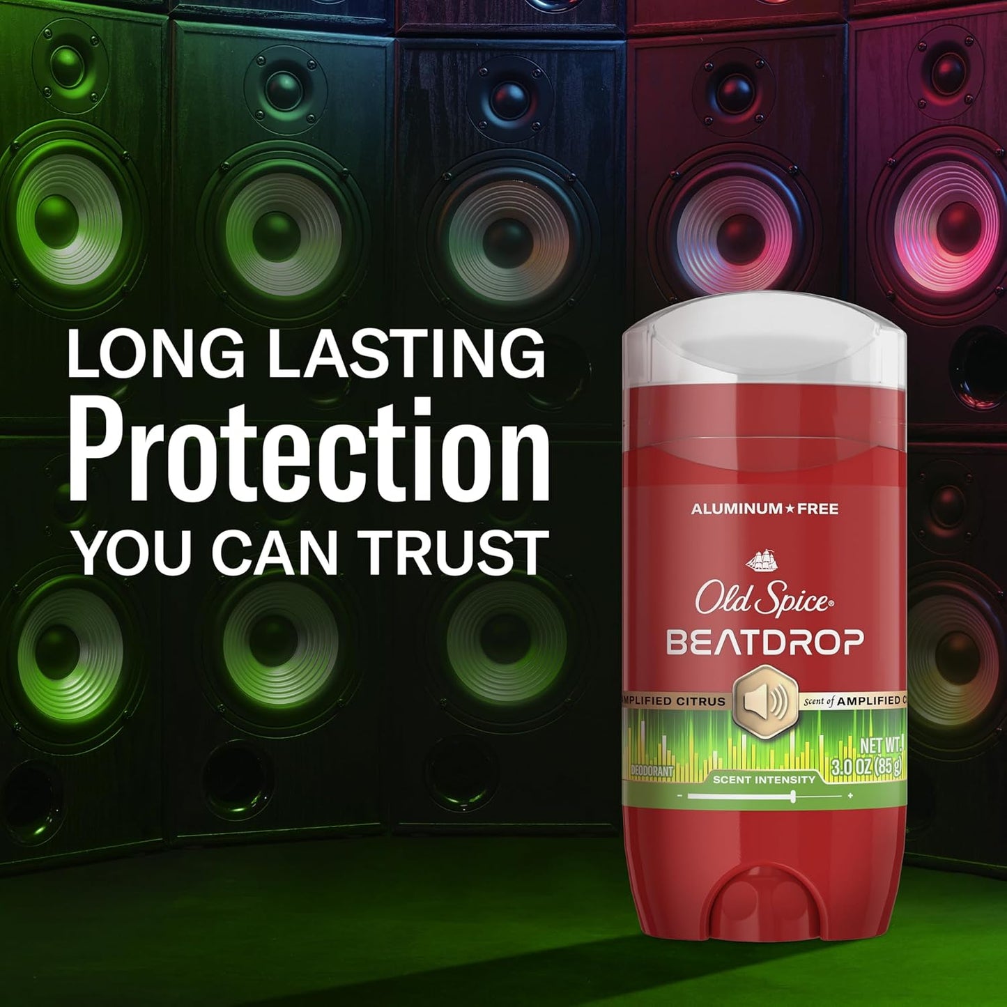 Old Spice Aluminum Free Deodorant for Men, 24/7 Odor Protection, 24/7 Signature Scent & Lasting Freshness, Goes on Clean, Beatdrop with Green Bergamot, Fir Needle, & Amber Wood Scent, 3.0 oz