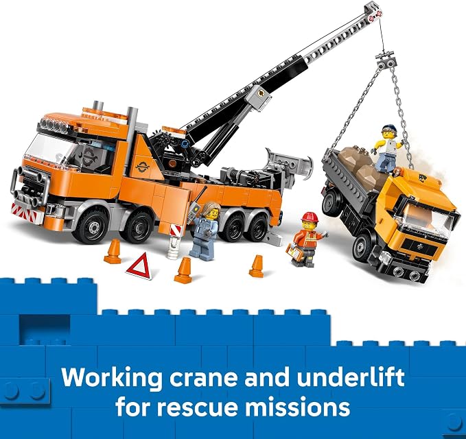 LEGO City Heavy-Duty Recovery Tow Truck with Crane Building Toy - Dump & Tow Truck Toys for Boys & Girls, Ages 8+ - Pretend Play Set for Kids - Gift Idea for Birthdays & Holidays - 60467