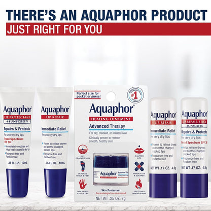 Aquaphor Lip Repair Ointment, Value Pack, 2 x 0.35 FL OZ
