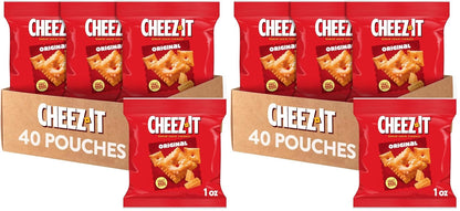 Cheez-It Cheese Crackers,Baked Snack Crackers,Lunch Snacks,Original,(Pack of 80)