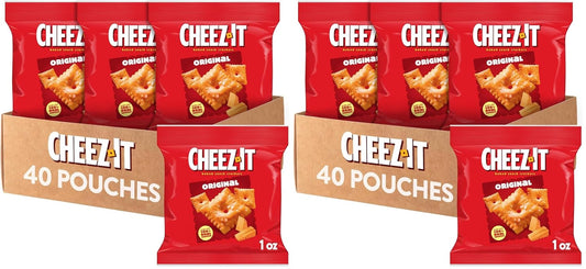 Cheez-It Cheese Crackers,Baked Snack Crackers,Lunch Snacks,Original,(Pack of 80)