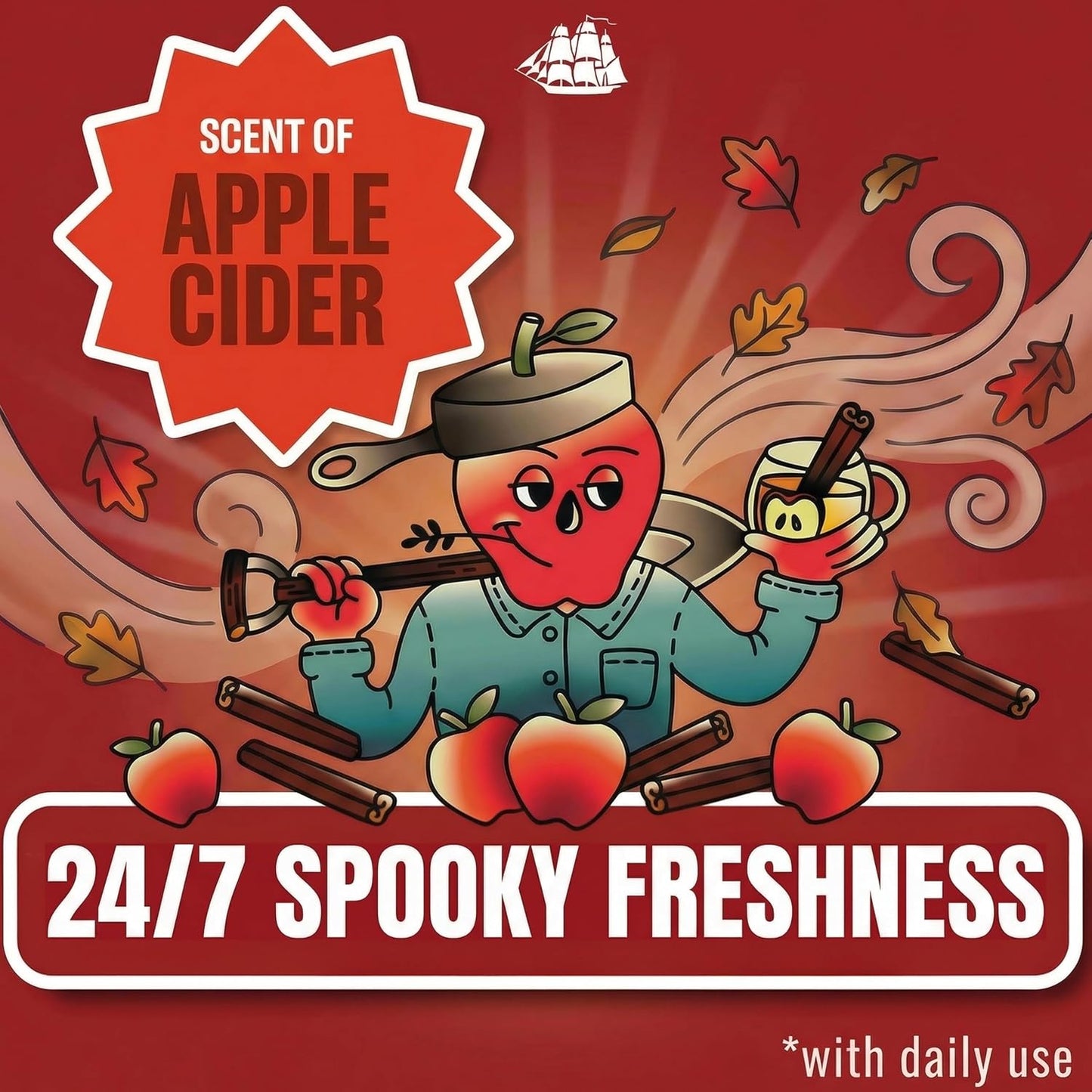 Old Spice Body Wash for Men, Fallidudes Edition, 24/7 Frightful Freshness, Long Lasting Cleanse & Refresh, Apple Crumbro with Apple Cider Scent, 16 oz