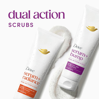 Dove KP Bump Eraser Body Scrub with Violet Woods Scent 10% AHA & BHA Serum For Rough Bumpy Skin & Ingrowns 8.5 OZ