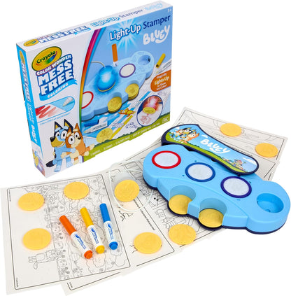 Crayola Magic Light Up Bluey Stamper Art Set, Toddler Mess Free Coloring & Stamping Kit, Bluey Toys, Gifts for Ages 3, 4, 5