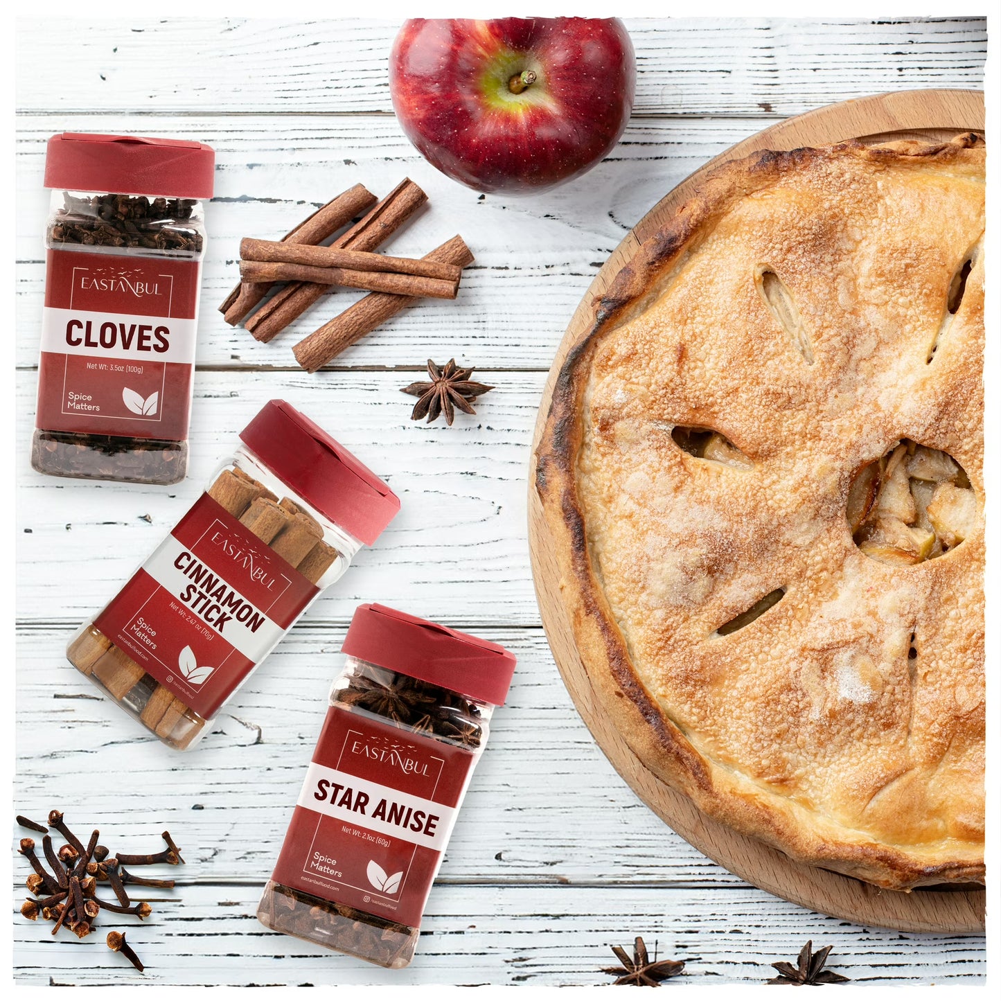 Eastanbul Cinnamon Sticks, Whole Cloves, and Star Anise, Total of 8.11oz