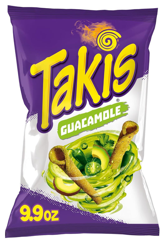 Takis Guacamole 9.9 oz Sharing Size Bag, Guacamole Flavored Mild Spicy Rolled Tortilla Chips
