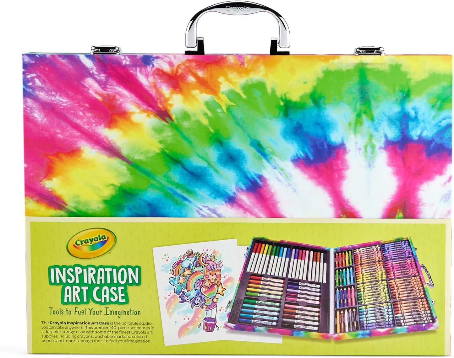 Crayola Inspiration Art Case Coloring Set - Tie-Dye (140ct), Art Supplies Set For Kids, Travel Drawing Kit, Gift for Girls & Boys, Ages 5+