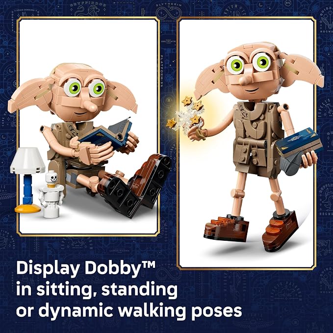 LEGO Harry Potter Dobby the Free Elf 76469 | Collectible Building Toy for Girls & Boys, Ages 8+, Display as Bedroom or Book Shelf Decor, 379 pieces, Gift Idea
