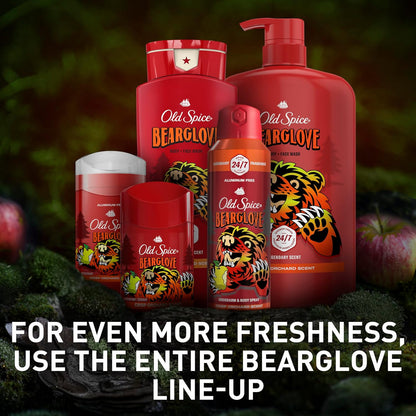 Old Spice Aluminum Free Deodorant for Men, 24/7 Odor Protection, 24/7 Freshness & Lasting Scent, Goes on Clear, Bearglove with Crisp Orchard Scent, 3.0 oz (Pack of 2)