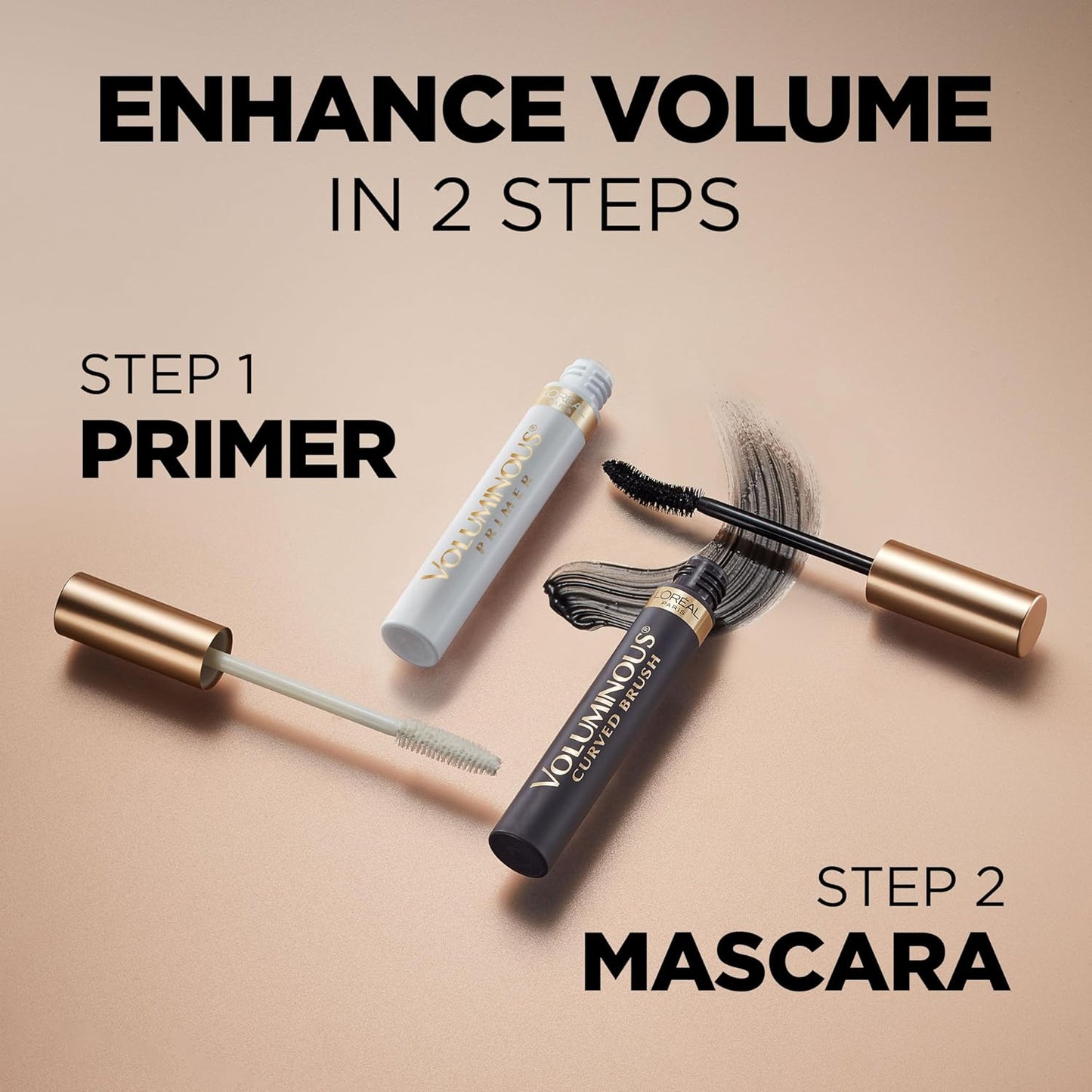 L'Oreal Paris Makeup Voluminous Original Curved Brush Mascara, Black, 0.28 Fl Oz