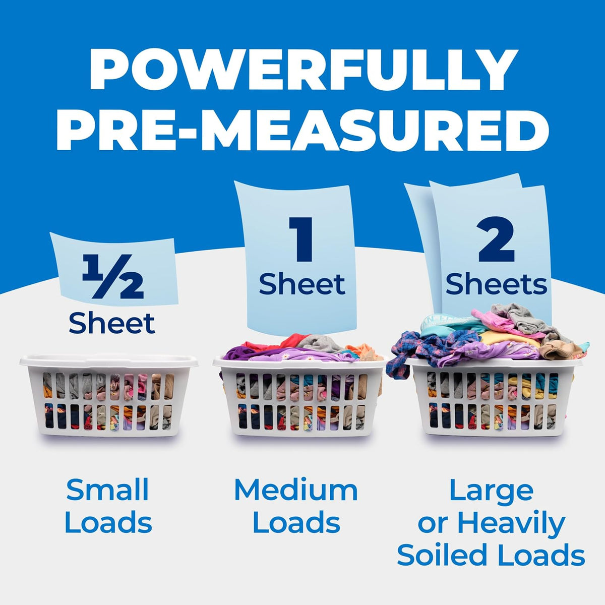 ARM & HAMMER 5-in-1 Power Sheets Laundry Detergent, Spring Rain, 50 Count