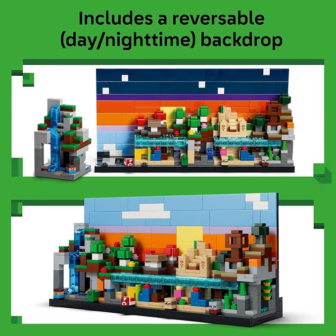 LEGO Minecraft Mini Biomes Building & Pretend Play Toy for Boys & Girls - Video Game Playset & Toy Figures for Preteens, Ages 12 + - W/2 Minifigures & 3 Microfigures - Gift Idea for Birthdays - 21589