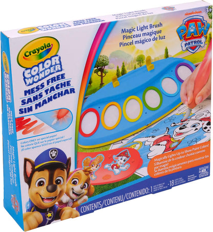 Crayola PAW Patrol Color Wonder Magic Light Brush – Mess Free Painting Kit for Kids with Lightup Brush, Gift for Toddlers, Preschool Art Activities, Ages 3+