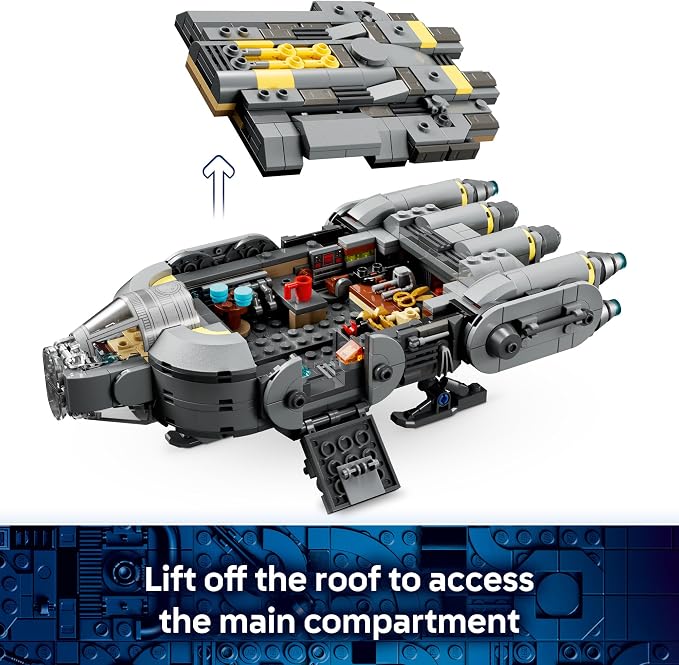 LEGO Star Wars: The Mandalorian and Grogu Anzellan Starship Building Toy - Build and Display Set for Boys & Girls, Ages 9+ - Star Wars Gifts for Kids - W/Grogu & 2 Anzellan Figures - 75445
