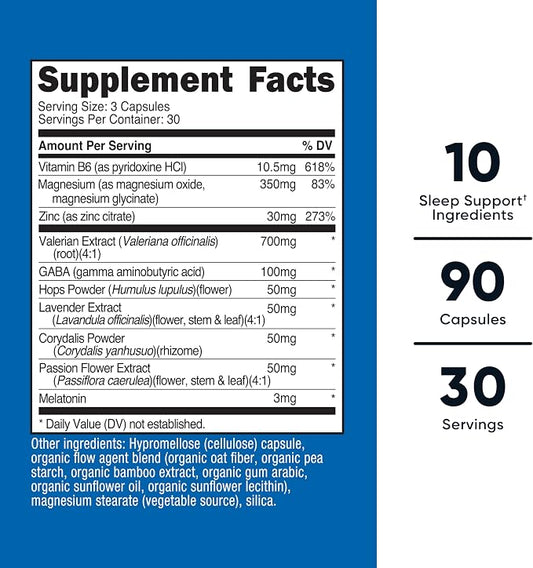 Nutricost Sleep Aid Complex 1330mg Serving (90 Capsules) - 30 Servings