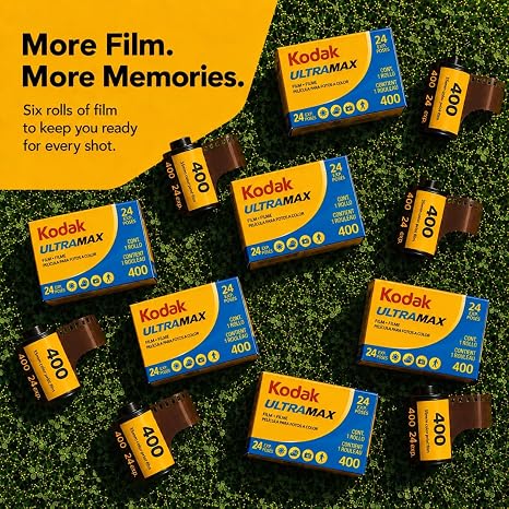 Kodak GC/UltraMax 400 35mm Color Negative Film (6-Pack) – 24 Exposures per Roll, ISO 400, Daylight-Balanced Print Film + TSC Microfiber Cloth