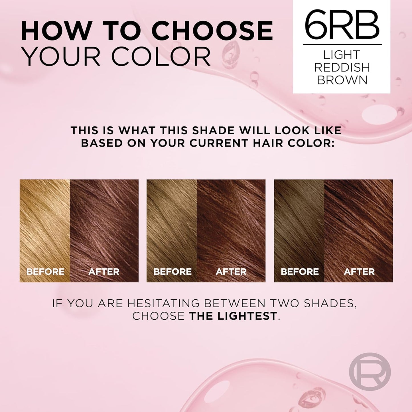 L'Oreal Paris Excellence Crème Permanent Hair Dye, Triple Care Hair Color with Hyaluronic Acid for 100% Gray Coverage, 6RB Light Reddish Brown, 1 Kit (Packaging May Vary)