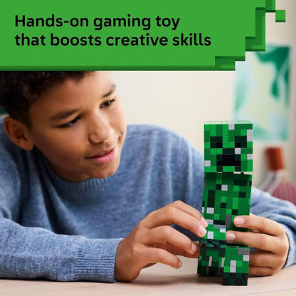 LEGO Minecraft The Creeper Kids Building Toy - Minecraft Toy for Boys & Girls, Ages 10+ - Room Decor for Gamers w/ 1st Version Creeper Minifigure - Gift for Birthdays - 21276
