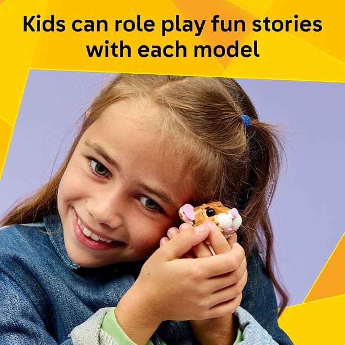 LEGO Creator 3 in 1 Cute Hamster with a Flower Building Toy for Girls & Boys, Ages 7+ - Kids Build a Hamster, Hedgehog or Eagle Animal Figure - Gift Idea for Birthdays - 31376