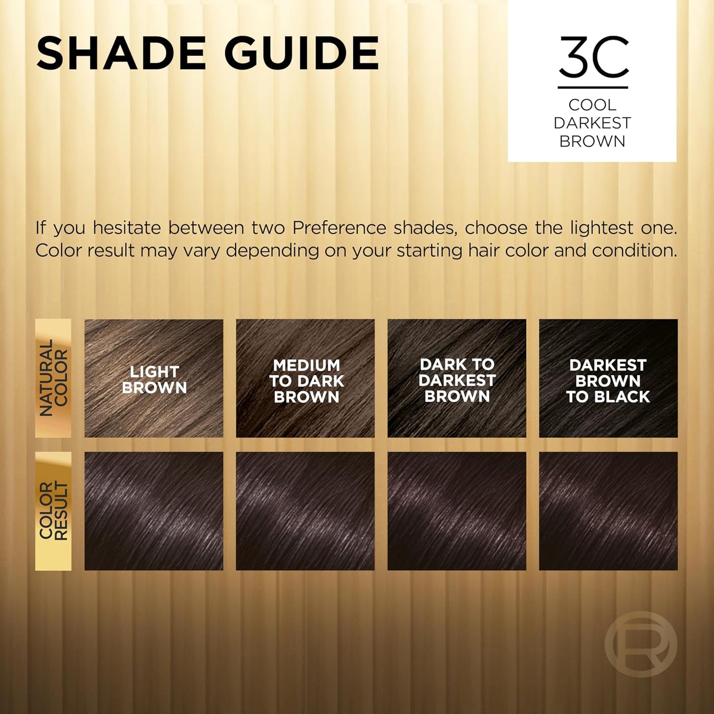 L'Oreal Paris Superior Preference Luminous Fade-Defying Permanent Hair Color, Hair Dye For Up to 9 Weeks of Radiance, Cool Darkest Brown 3C, 1 Hair Dye Kit