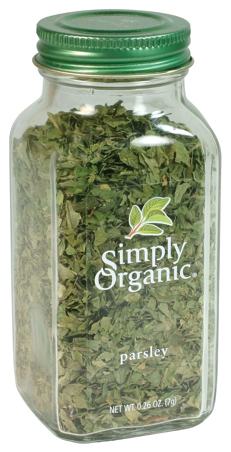 Simply Organic Parsley Flakes, 0.26-Ounce Jar, Fresh, Green-Leafy Taste, Vibrant Color Italian Parsley, Kosher, Organic (Pack of 2)