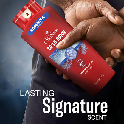 Old Spice Body Wash for Men, 24/7 Shower Fresh & Clean with Daily Use, Lasting Signature Scent, Refreshing Lather, Moisturizing Formula, Cold Spice with Cool Mint Scent, 24 oz