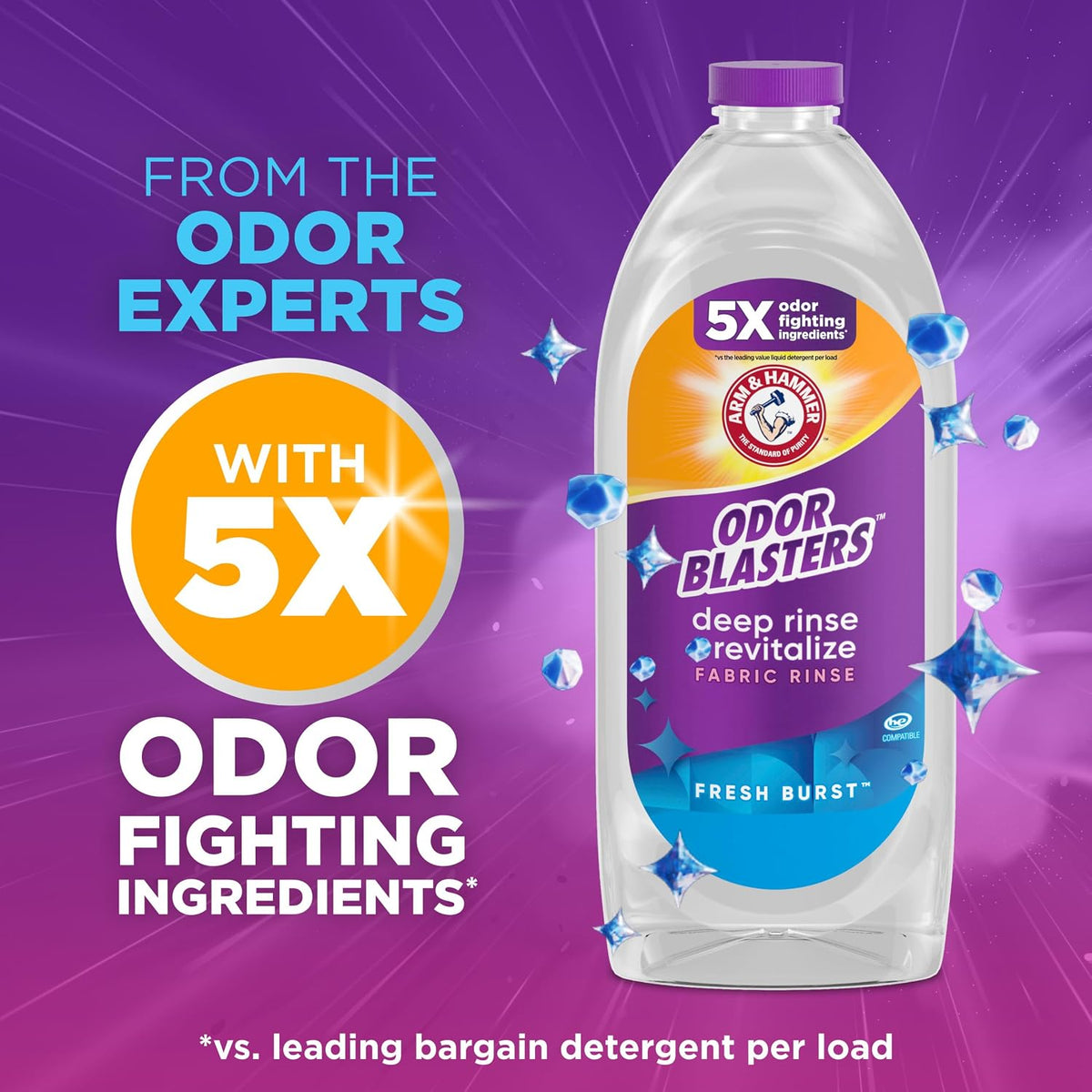 ARM & HAMMER Odor Blasters Fabric Rinse, Fresh Burst Scent, 50 Fl Oz
